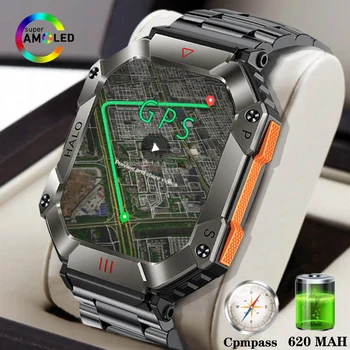 Мужские Смарт-Часы Мужские Фитнес-Часы IP68 Водонепроницаемый Военный Монитор Здоровья Bluetooth Вызов Smartwatch Для Мужчин Android IOS 2023