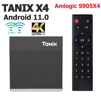 Tanix X4 TV Box Android 11 Amlogic S905X4 4G 64G 2,4G 5,8 G Wifi 8K 4K Медиаплеер AV1 3D Google Video Smart tvbox телеприставка