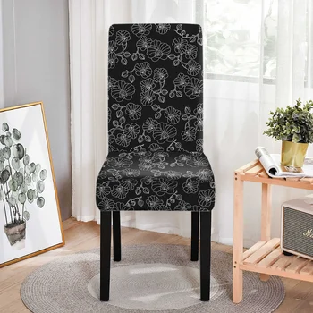 Эластичный чехол для стула с цветочным принтом, эластичный чехол для стула для столовой, защита кухонных сидений, защита стульев