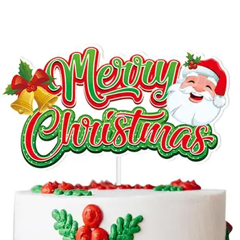 Рождественский топпер для торта, милые украшения в виде флага Санта-Клауса с оленями, Рождественские принадлежности для украшения детской комнаты и семьи