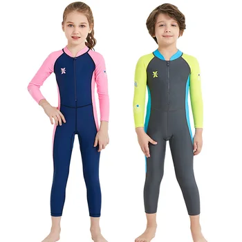 Детский водолазный костюм против медуз, цельная одежда для дайвинга с защитой от ультрафиолета на молнии, Прочное снаряжение для водных видов спорта