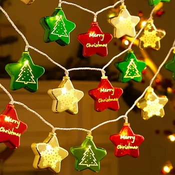 Светодиодные Рождественские шары Гирлянды со снежинками на батарейках, Гирлянда, Сказочное освещение, Декор Рождественской елки своими руками, Подвесные подвески