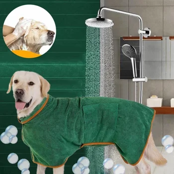 Халат для собак, полотенце для собак, супервпитывающее полотенце для домашних животных, Быстросохнущие Мягкие регулируемые банные сумки, халат для большой, средней, маленькой собаки и котенка