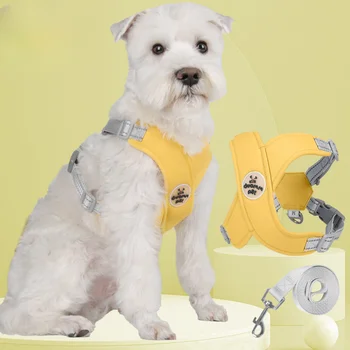 Комплект шлейки для собак, Высококачественный Жилет-Поводок, Роскошная Регулируемая Спортивная Шлейка для домашних животных на открытом воздухе С Поводком