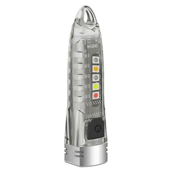 Брелок-фонарик СВЕТОДИОДНЫЙ 400 люмен, брелок для ключей, Портативная USB-перезаряжаемая вспышка, брелки для ключей, Маленький брелок-фонарик