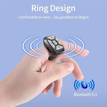 Беспроводной пульт дистанционного управления с кольцом на палец Bluetooth, многофункциональный пульт дистанционного управления для мобильного телефона, кнопка автоспуска для перелистывания страниц