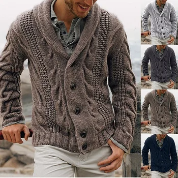 Свитер 2023, мужской кардиган, осенне-зимний трикотаж, свитер, пальто для мужчин