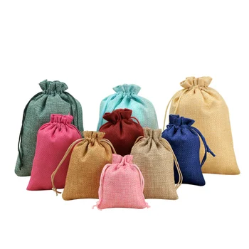 Композитная льняная сумка на шнурке сумка для подарочной упаковки ювелирных изделий на шнурке пылезащитная рождественская льняная сумка для ювелирных изделий Wenwan