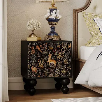 Европейский стиль ретро домашняя спальня прикроватная тумбочка из массива дерева Американский креативный новый прикроватный шкаф для хранения Декоративных краев кабины