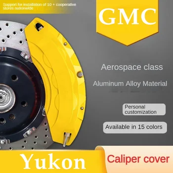 Для GMC Yukon крышка тормозного суппорта автомобиля передняя задняя 3D алюминиевый металлический комплект