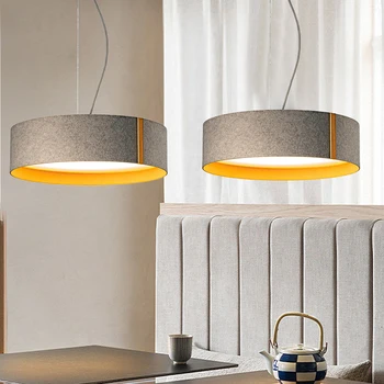 Скандинавский дизайнерский тканевый светодиодный подвесной светильник для кухонного островка, прикроватная подвеска, эстетичный декор комнаты, точная копия осветительного прибора