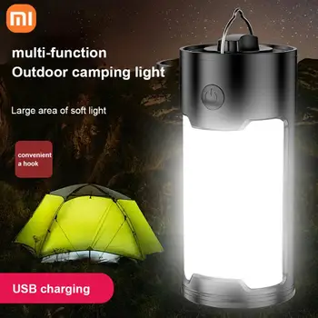 Фонарь Xiaomi 18650, новейший фонарь для кемпинга, солнечная уличная USB-зарядка, палатка, лампа, портативный ночной аварийный фонарик