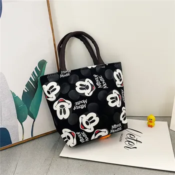 Модная сумка с Минни из мультфильма Диснея, большая вместительная сумка для покупок, товары для путешествий, женская холщовая сумка через плечо с Микки Маусом
