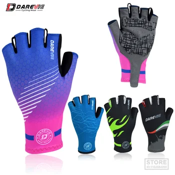 Велосипедные перчатки DAREVIE, женские перчатки с гелевой подкладкой на половину пальца, противоударные дышащие велосипедные перчатки, профессиональные перчатки для шоссейного велосипеда, перчатки без пальцев