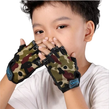1 пара камуфляжных спортивных перчаток для детей, детские перчатки для верховой езды, велоспорта, бега, перчатки для мальчиков и девочек, перчатки для занятий спортом на открытом воздухе