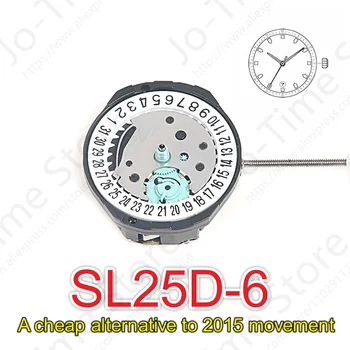 SL25 Movemnt Sunon Sl25d-6 Китай Замена кварцевого механизма с тремя стрелками Отображение календарной даты