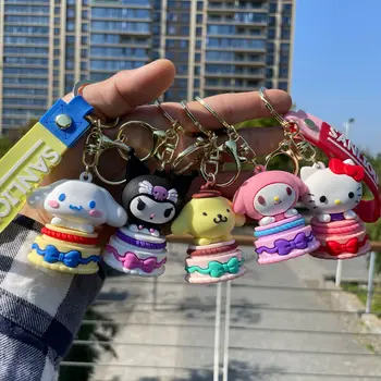 Новая серия Kawaii Sanrio Hello Kitty Kuromi Melody Cake Брелок Для ключей, Автомобильная сумка, Подвеска, Кукла, Милое кольцо для ключей, Аксессуары для декора, Подарки для детей