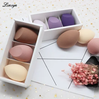 Спонж для макияжа Lenyon с коробкой для хранения Мягкая Профессиональная Слоеная пудра для сухого и влажного использования, косметический инструмент, женская губка Egg