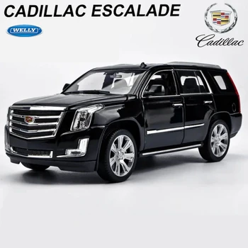 Welly 1:36 Cadillac Escalade SUV Легкосплавная Модель Автомобиля, Изготовленная на заказ, Металлические Игрушечные Транспортные Средства, Откидывающаяся Модель Автомобиля, Коллекция Симуляторов, Подарки Для детей