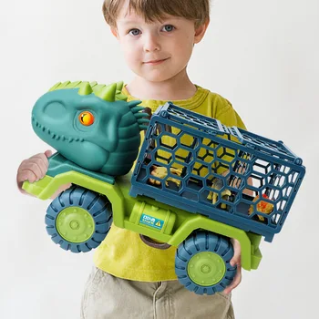 Сверхбольшой транспортный автомобиль с динозавром, детский игрушечный набор, Обучающий симулятор для мальчиков, автомобиль Tyrannosaurus Rex Triceratops