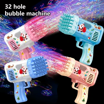32-луночная полностью автоматическая машина для мыльных пузырей, детская игрушка для выдувания мыльных пузырей, пистолет для мыльных пузырей без аккумулятора и воды с пузырьками
