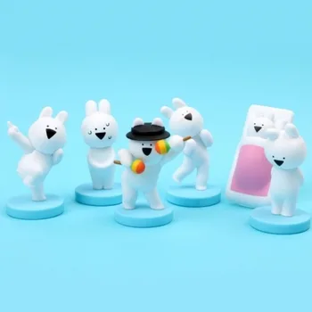Южная Корея, мини-кукла-кролик с несколькими реакциями, милое игровое украшение для рабочего стола, манга, аниме, мини-мультфильм, повседневная слепая коробка ручной работы