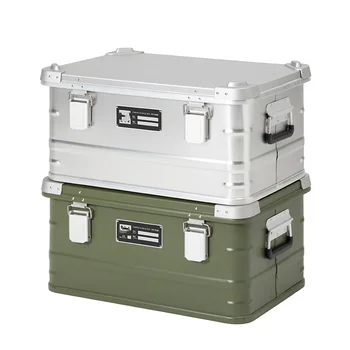 Коробка из алюминиевого сплава DUTRIEUX 47L, коробка для хранения на открытом воздухе, коробка для кемпинга, переносная коробка для хранения мелочей для путешествий, большая емкость