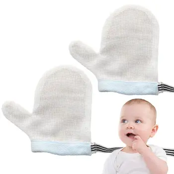 Перчатки для новорожденных, защита для большого пальца, Детские сетчатые перчатки, Детские варежки, Защитные перчатки, детские варежки, детские варежки для рук, кусание ногтей