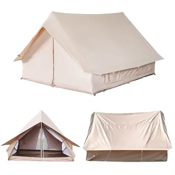 Портативная палатка для кемпинга на 2 человека Водонепроницаемый хлопковый холст Колокольчик Палатка на открытом Воздухе 4 Сезона Семейная Вечеринка Пикник Юрта Палатка на крыше