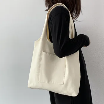 2023 Новая хозяйственная сумка Женская сумка серии Pure Color Бежевая Многоразовая модная сумка-тоутер Harajuku Commuter Simple большой емкости