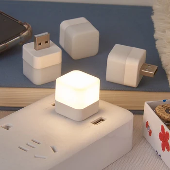 1 шт. USB-штекер Лампа Мини светодиодный ночник Блок питания Зарядка Книжные фонари Маленькие Круглые лампы для чтения Защита глаз Походное Снаряжение
