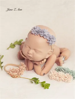 мягкая и высокоэластичная повязка для волос в виде сладкого цветка для младенцев 0-6 лет, головной убор для фотосессии новорожденных на день рождения