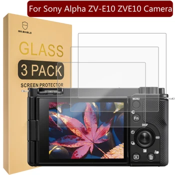 Защитная пленка Mr.Shield [3 упаковки] Для камеры Sony Alpha ZV-E10 ZVE10 [Закаленное стекло] [Японское стекло твердостью 9H]