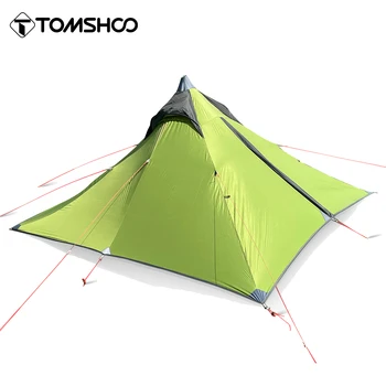 Кемпинговая палатка Tomshoo на 1-2 человека Легкая Водонепроницаемая Походная палатка-вигвам, палатка-пирамида, Портативная Сверхлегкая туристическая палатка