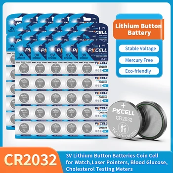 5-100шт CR2032 3V Литиевая Кнопочная Батарея BR2032 Coin Cell для Гитарного Тюнера, Глюкометра, Цифровых Багажных Весов, Часов