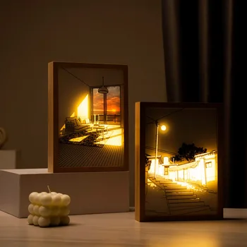 3 Цвета Настольный ночник, художественная настенная лампа, украшение спальни, Теплый свет, Ночная настольная лампа, дисплей в стиле Манга
