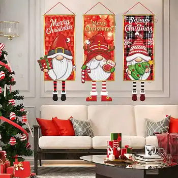 Счастливого Рождества Подвесной Флаг Рождественские Украшения Для Дома 2023 Двери Рождественские Украшения Рождественские Подарки Navidad Decor Новый Год 2023