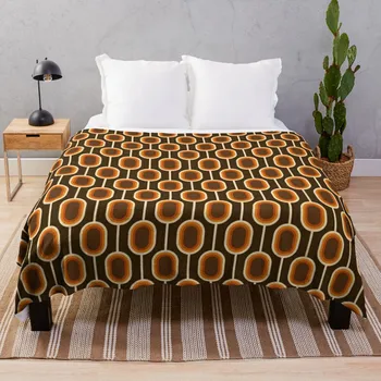 Оранжево-коричневый узор 70-х, Соединенные узлами, плед, одеяло, одеяло для дивана, Тонкая манга