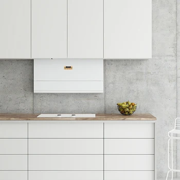 Белый Минималистичный Ультратонкий кухонный вентилятор с боковым всасыванием, Бытовая открытая кухня с большим всасыванием, 7 слов