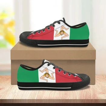 Модные женские кроссовки на плоской подошве с рисунком флага Сицилии, Летняя спортивная обувь для ходьбы, повседневная удобная парусиновая обувь Zapatillas Mujer