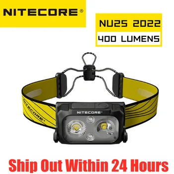 Налобный фонарь NITECORE NU25 UL налобный фонарь 400 люмен, красный / белый/ цветной уличный водонепроницаемый фонарик