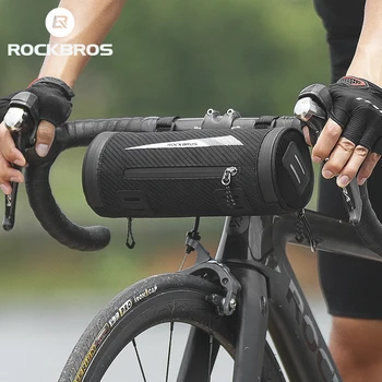 Передняя круглая велосипедная сумка ROCKBROS, руль, непромокаемое седло, наплечная дорожная сумка MTB, сумка-тубус, 2 л, Отделения для хранения велосипедов
