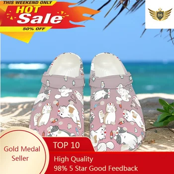 Милые сандалии с дизайном кошки-медсестры, дышащие удобные домашние тапочки, легкие сабо для гавайских пляжных путешествий.