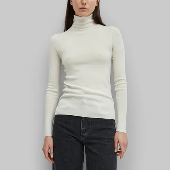 Женский пуловер, темпераментный женский вязаный свитер с высоким воротником для пригородных поездок