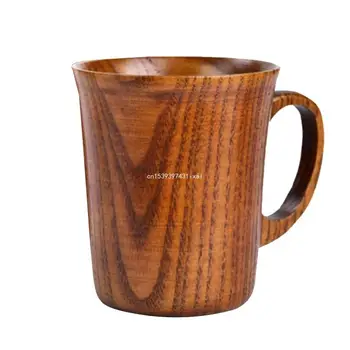 Массивная деревянная чашка Ручной работы в скандинавском стиле, Деревянная чашка, Переносная чашка, Чашка для кофе на открытом воздухе
