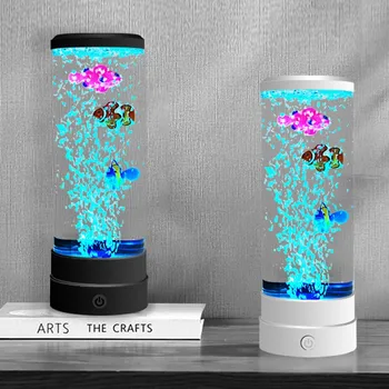Светодиодная яркая атмосфера спальни с пузырьками, USB ночник в виде медузы