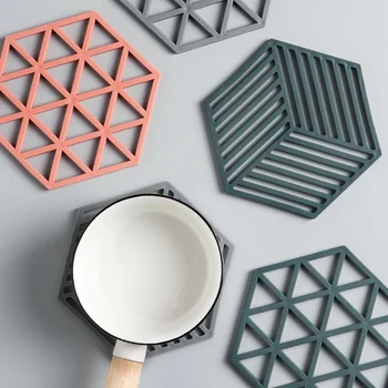 Силиконовый изоляционный коврик для посуды, подставка для посуды, Шестигранные силиконовые коврики, Термоизолированная миска, Салфетка для домашнего стола, Кухонные инструменты
