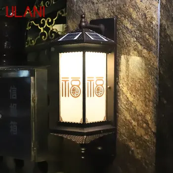 Солнечные настенные светильники ULANI Наружный черный светильник-бра с дистанционным управлением LED Водонепроницаемый IP65 для дома Балкона внутреннего двора