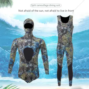 Раздельный гидрокостюм для плавания из 2 частей, 1,5 мм / 3 мм неопрена, теплый костюм для серфинга и дайвинга для мужчин
