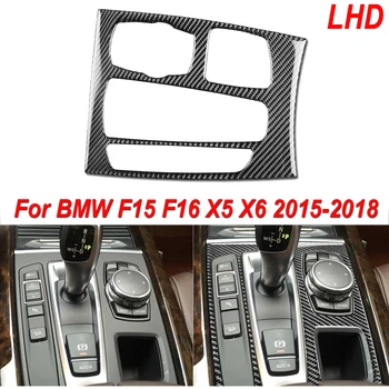 1 шт. наклейка из углеродного волокна для салона автомобиля, панель переключения передач, рамка, наклейка для BMW X5 X6 F15 F16 2015-2018 аксессуары